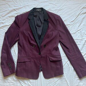 Express Burgundy Tuxedo Jacket - Size 8